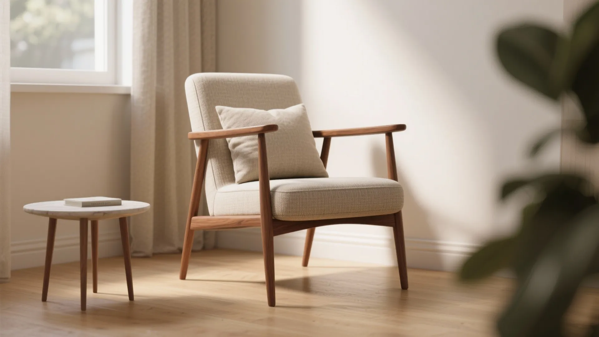 Slim-profile mid-century chair