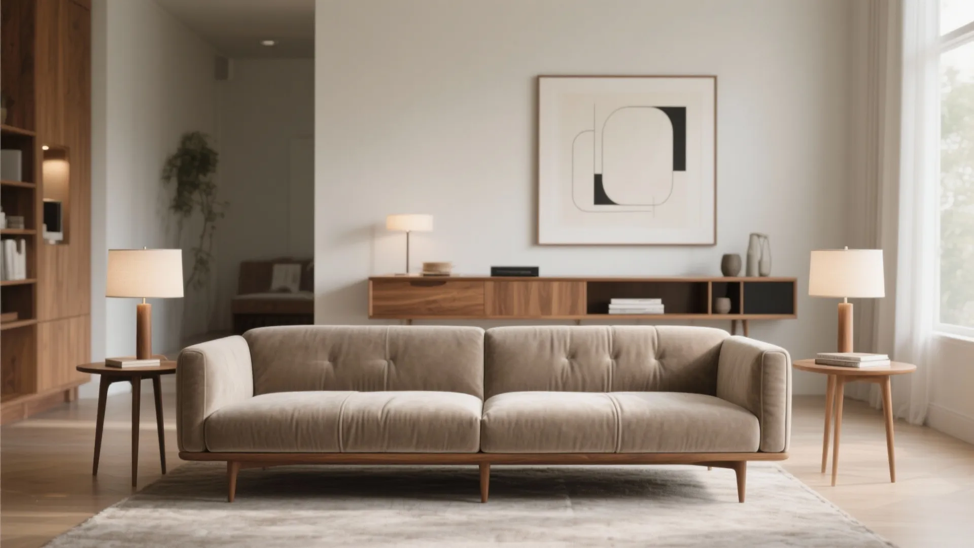 Slim-Armed Mid-Century Sofas