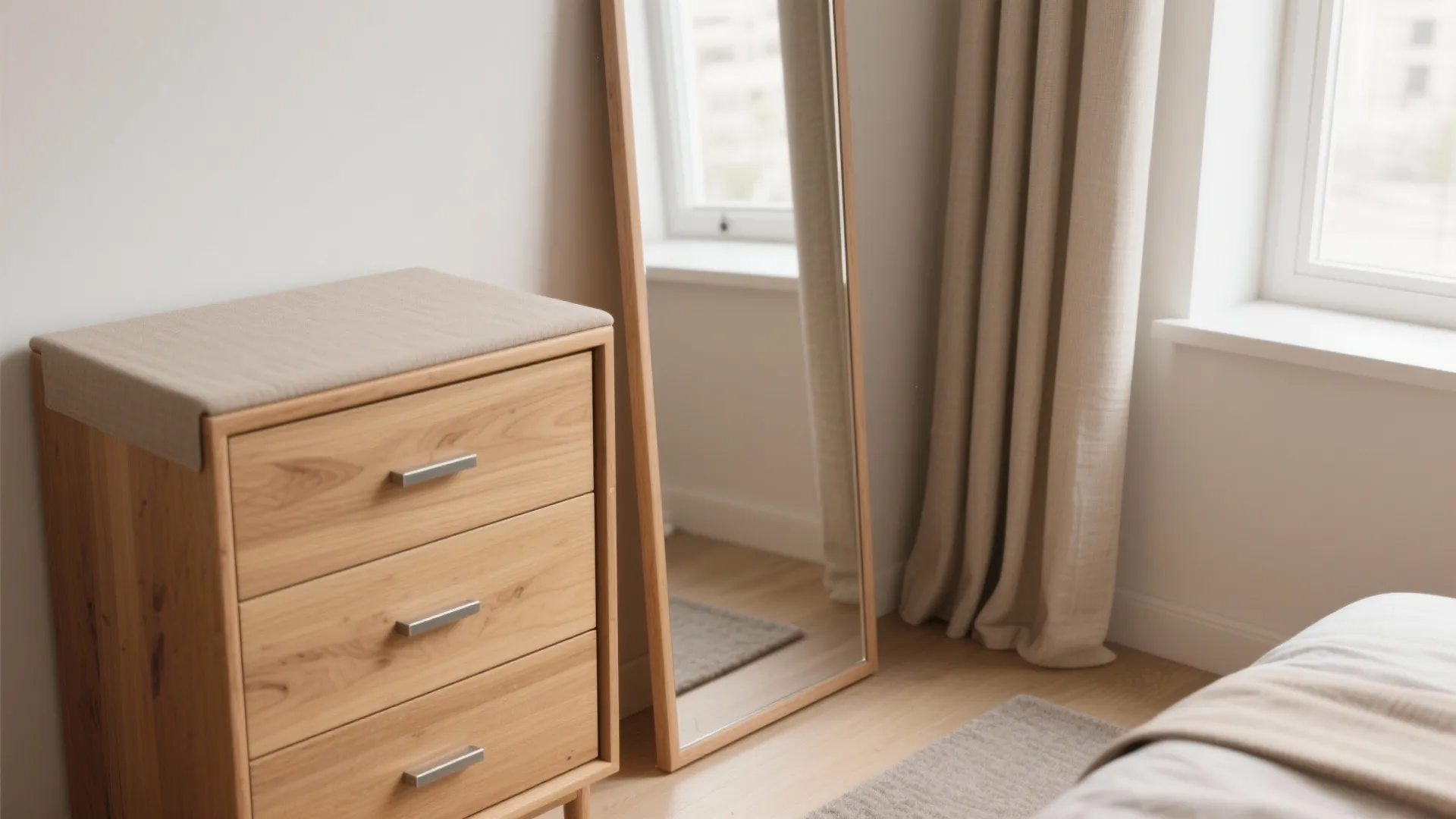 1) Slim Vertical Dresser with Mirror Top