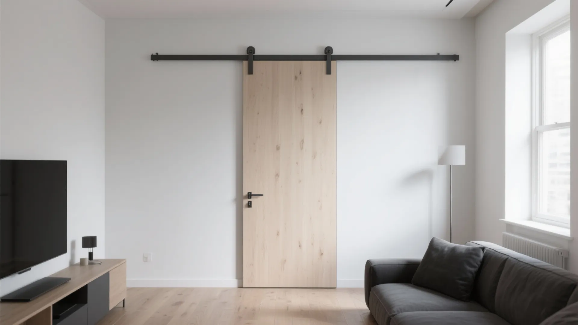 2. Slim Modern Slab with Flush Track