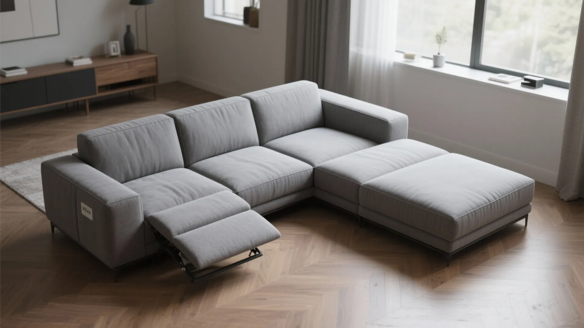 1. Slim modular recliner sectional