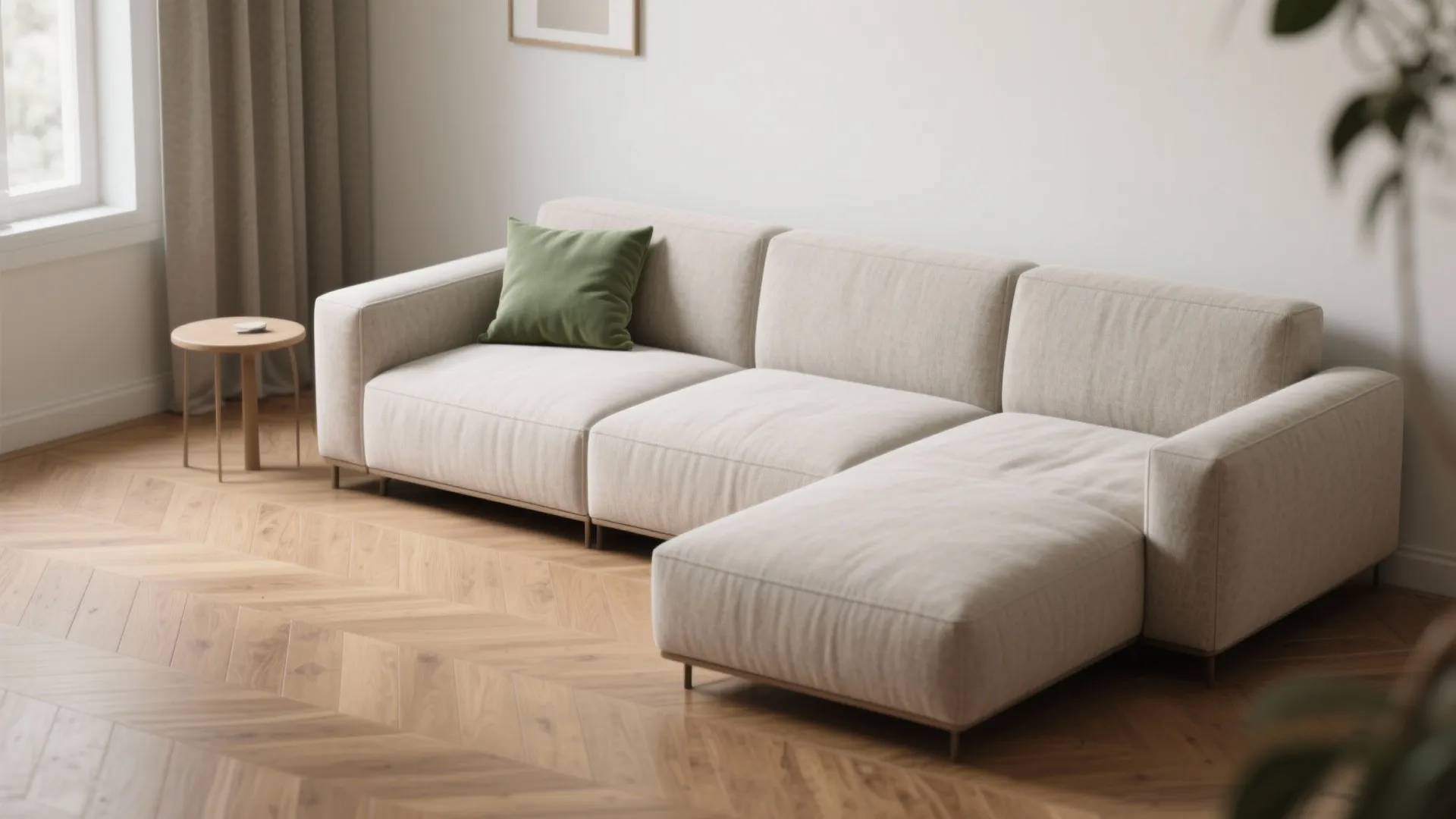 Slim-profile modular sofa