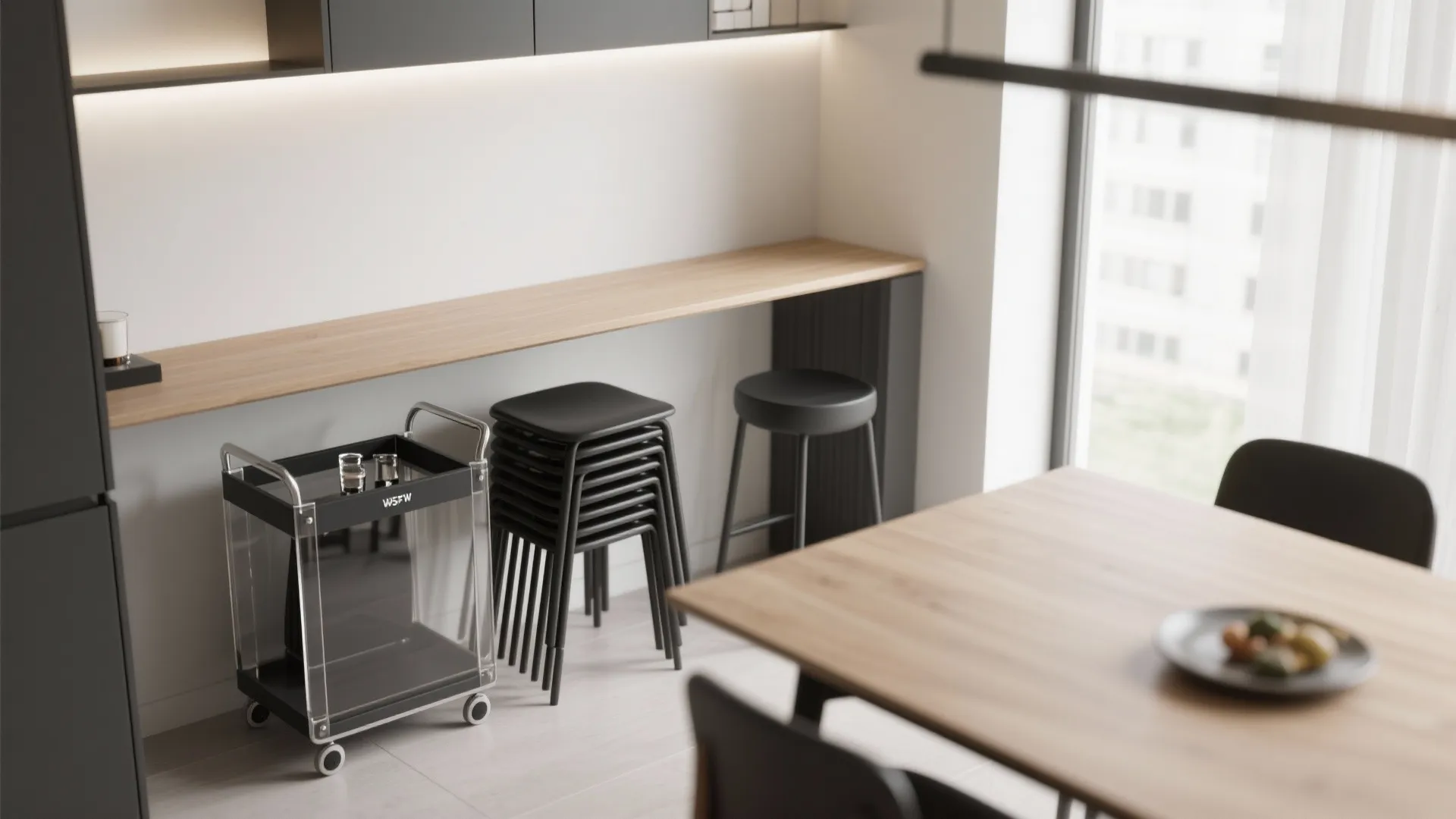 4. Slim-profile multipurpose furniture