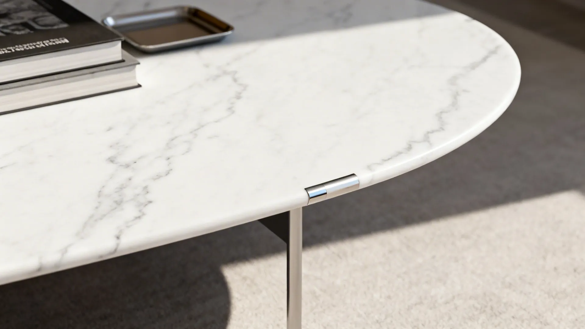 1. Slim Oval Marble Coffee Table