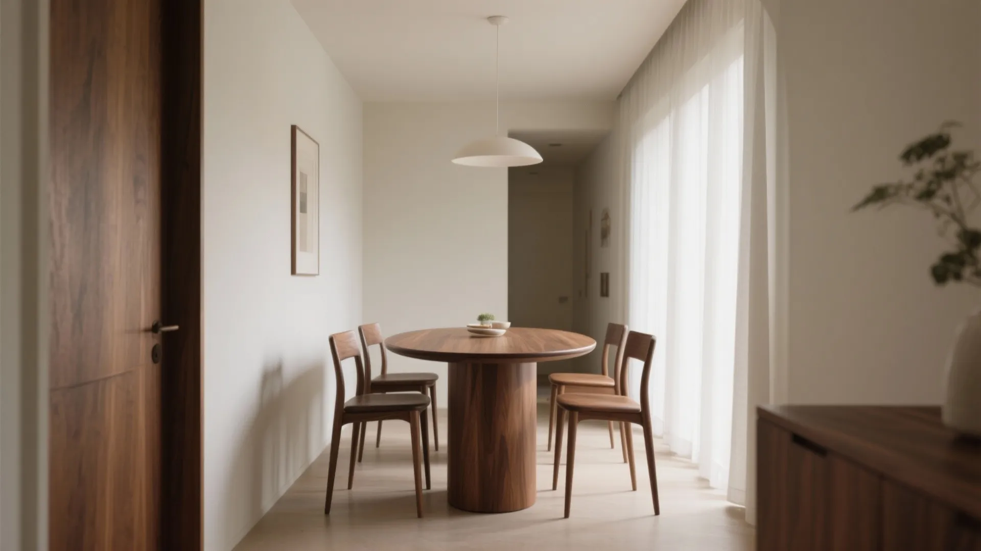 Slim oval table to smooth traffic