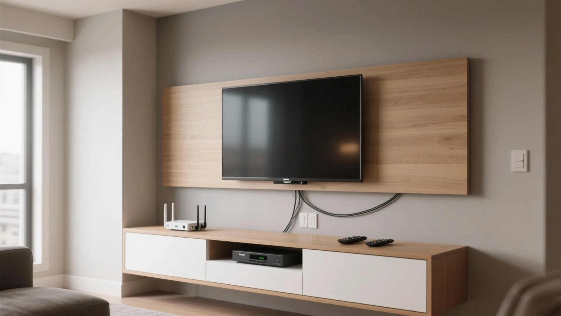 1) Slim Wall-Mounted Panel With Hidden Storage