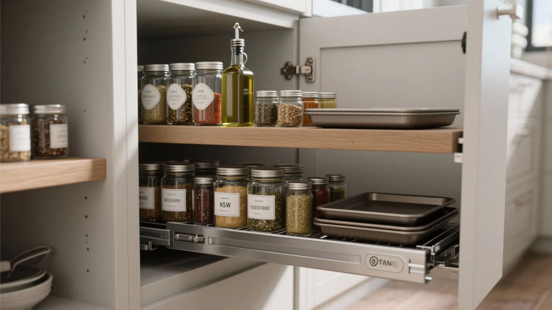1. Slim pull-out pantry