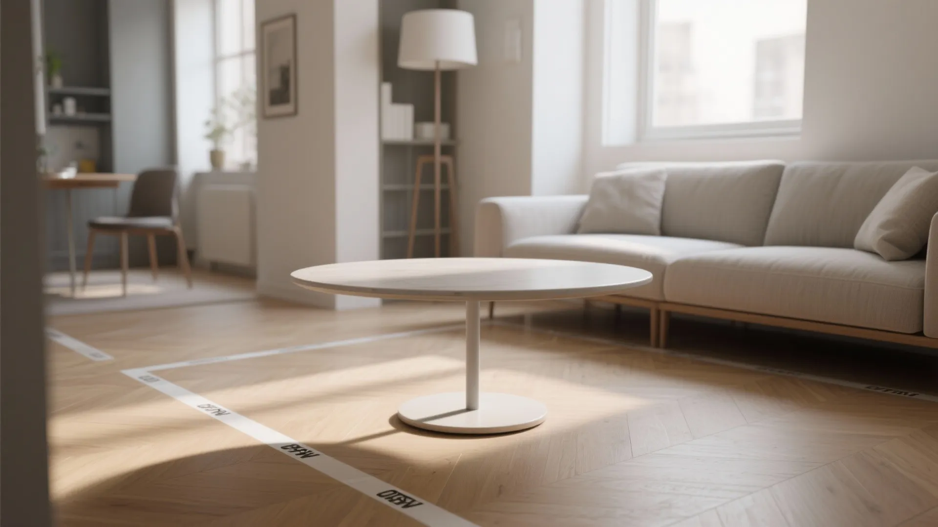 3. Slim Pedestal Round Table (Great for Traffic Flow)