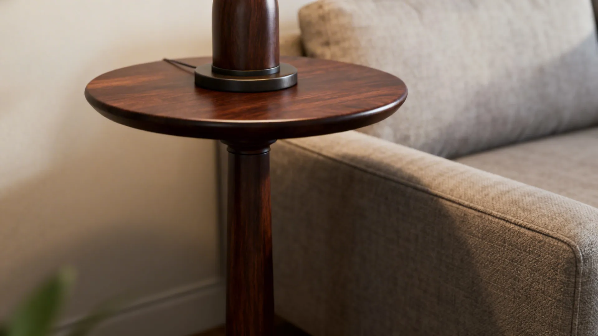 1. Slim pedestal end table