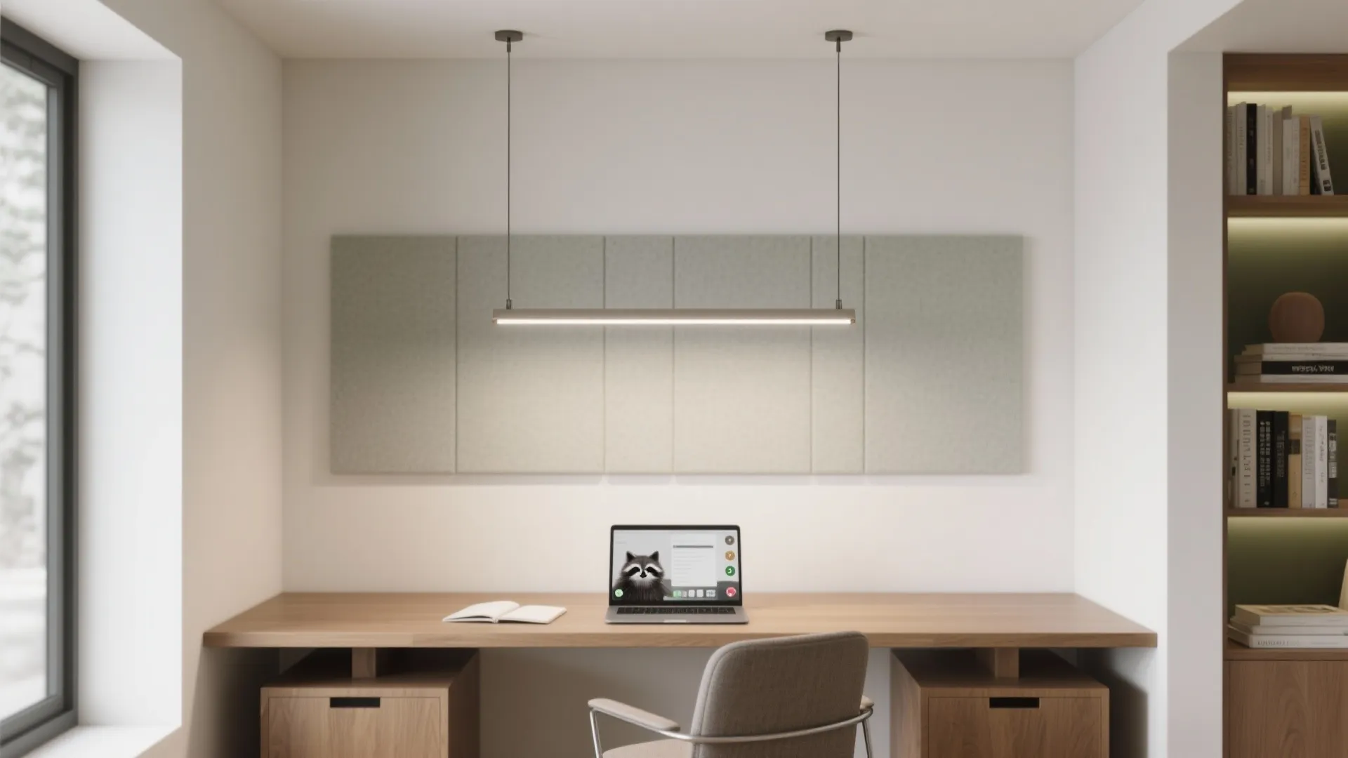 Slim Linear Pendant to Anchor the Desk