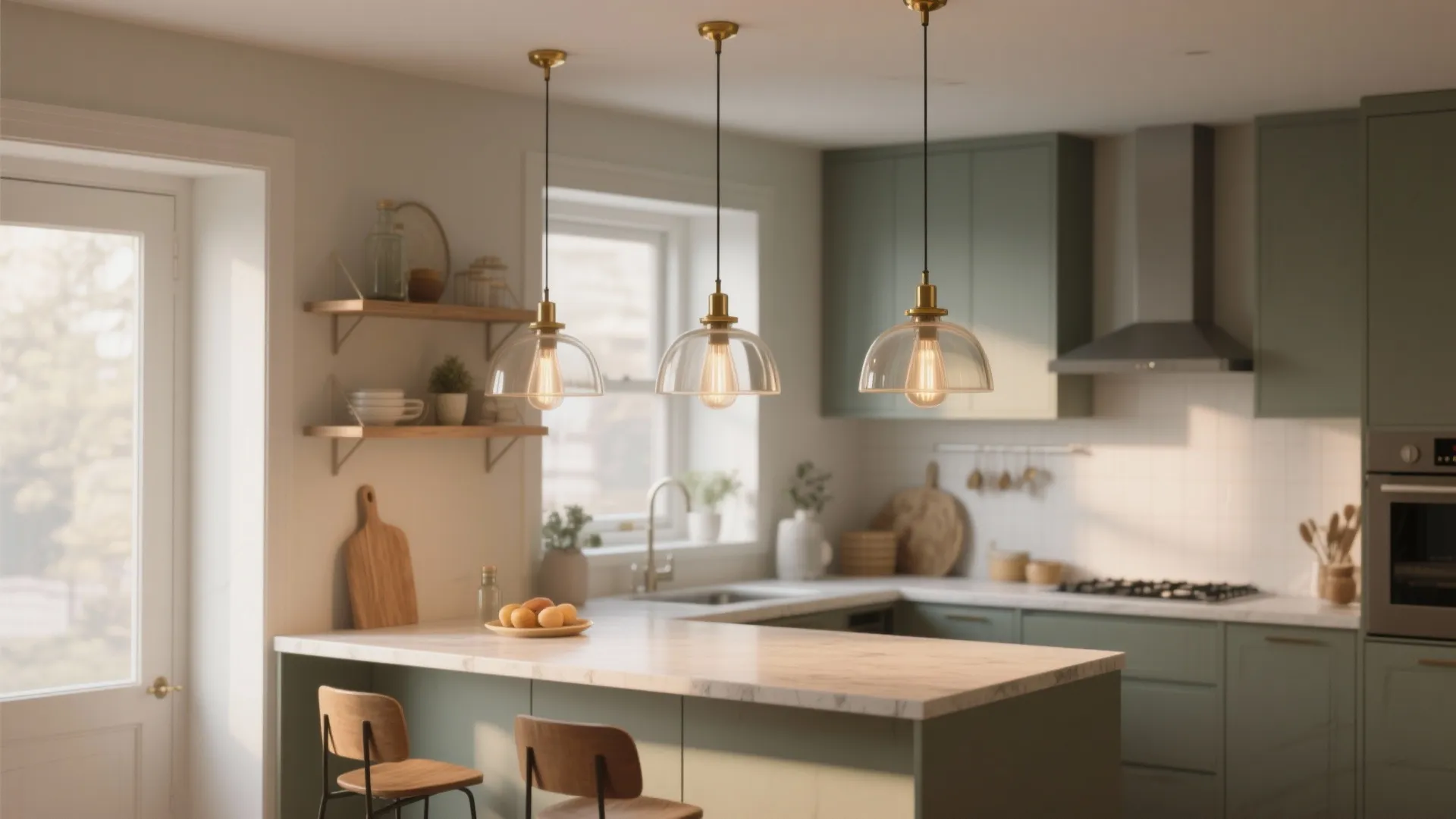 3. Slim pendants and mini fixtures to define zones