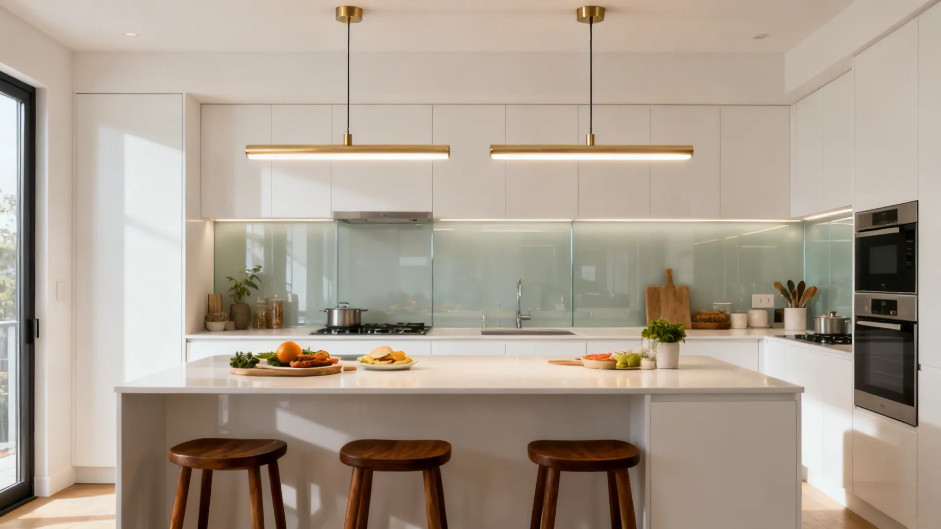 1) Slim LED Pendants That Float, Not Fight