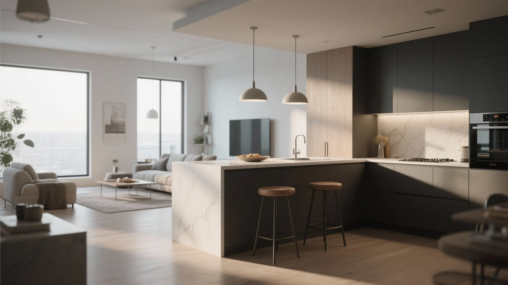 3. Add a slim peninsula as a multi-use surface