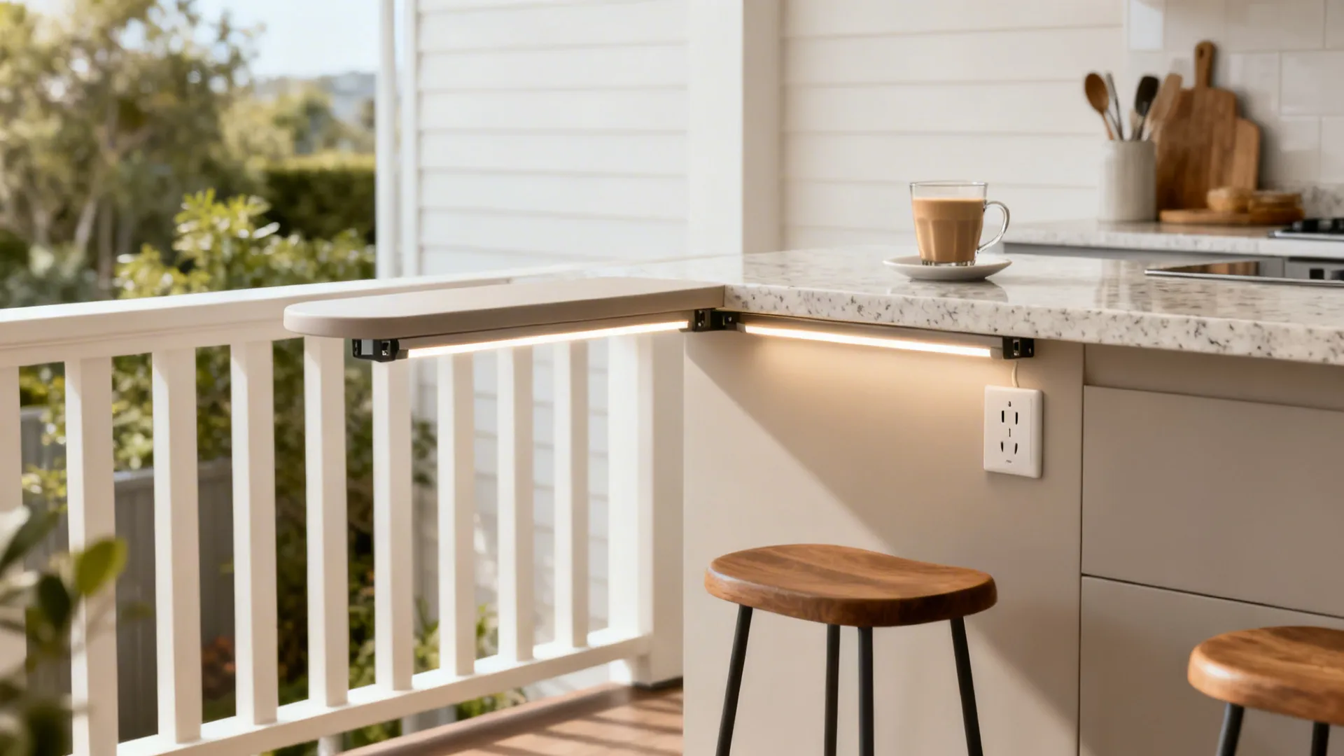 4) Compact prep peninsula that touches the veranda