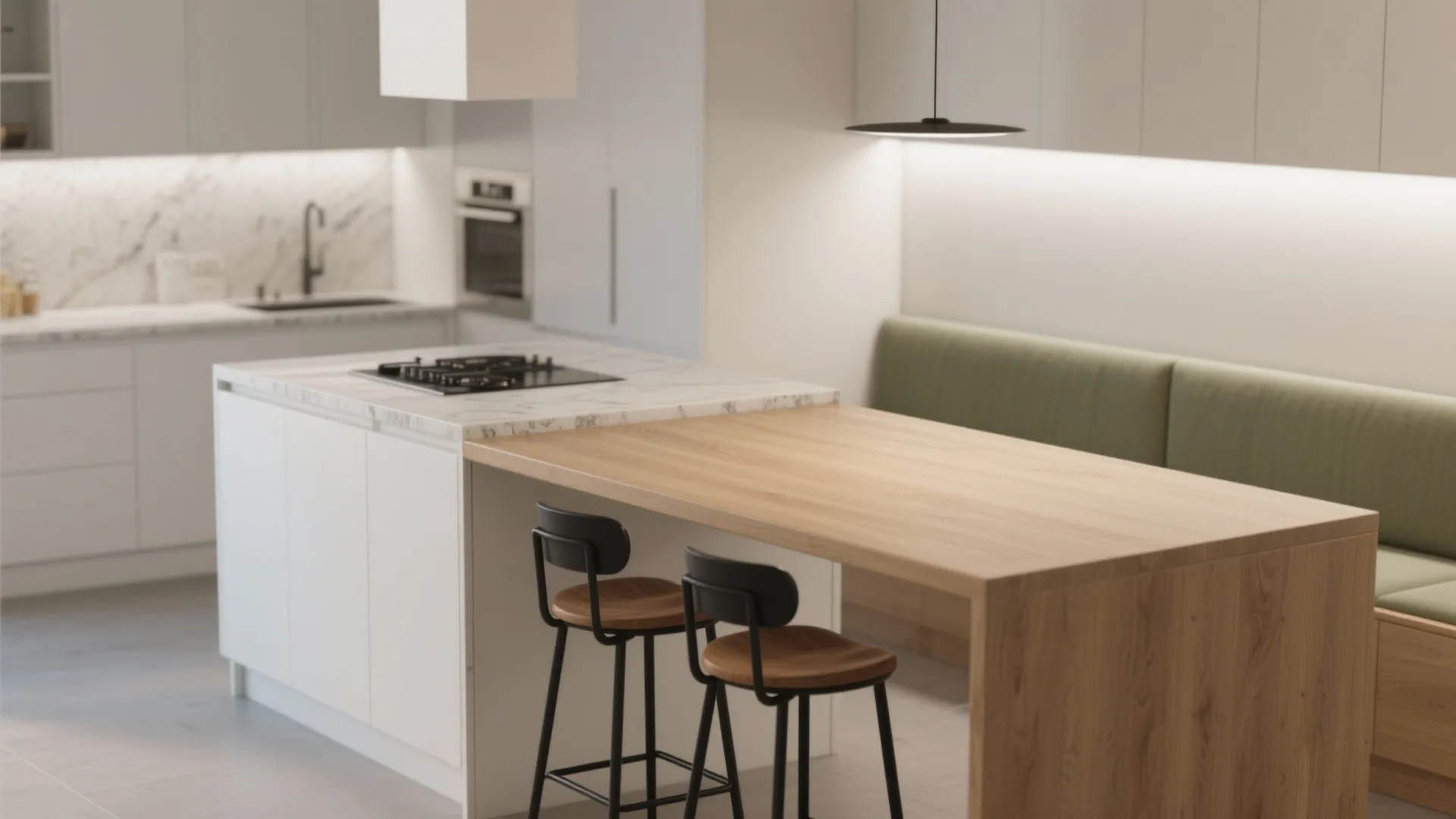 Idea 1: A Slim Peninsula That Doubles as the Dining Table