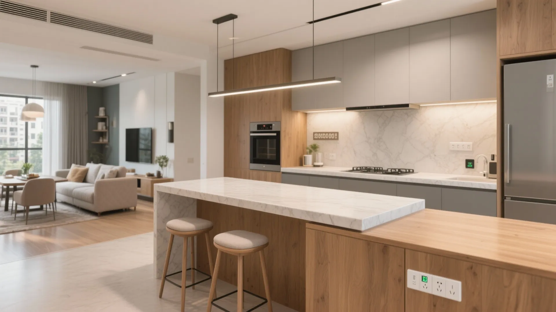 Flexible Island or Peninsula for Family Living