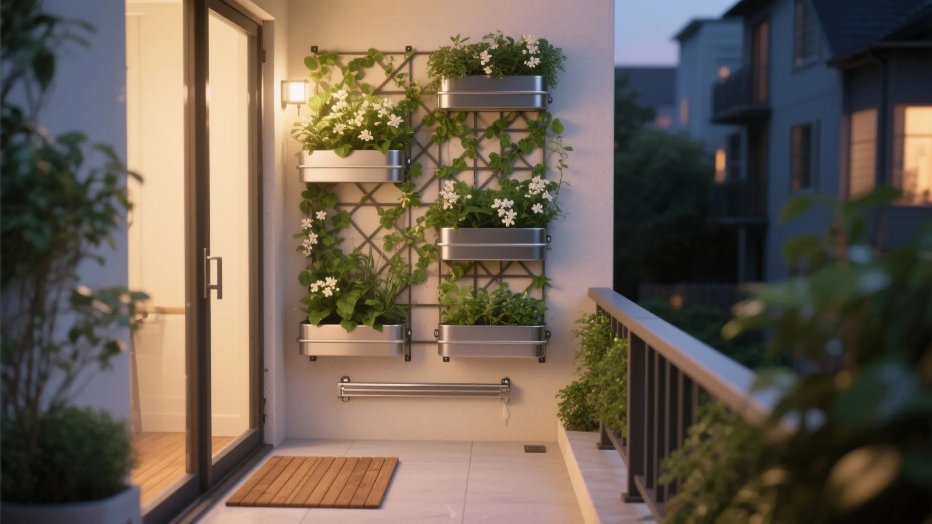 Vertical Greenery With Slim Planters