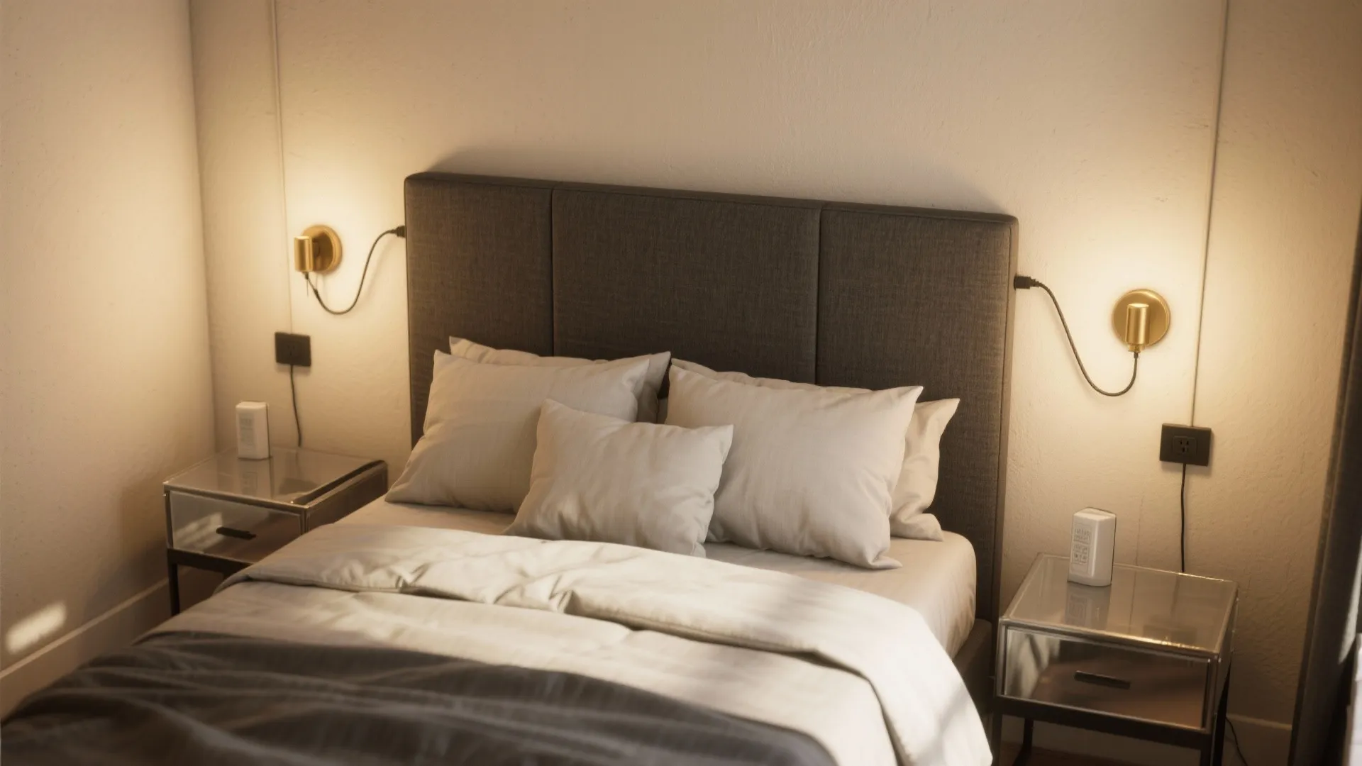 1) Slim plug-in sconces for renter-friendly upgrades