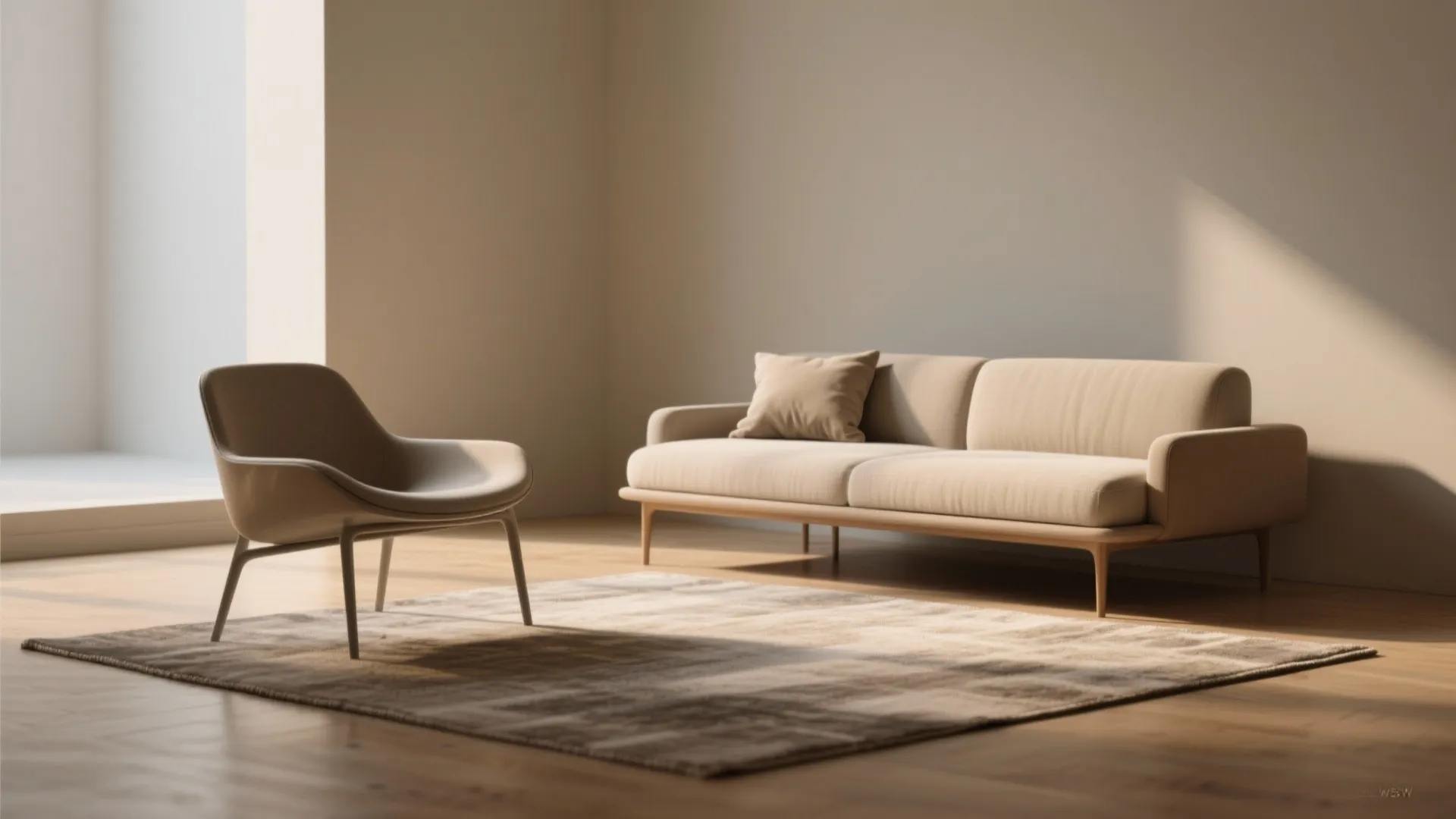 2. Slim-profile furniture and exposed legs