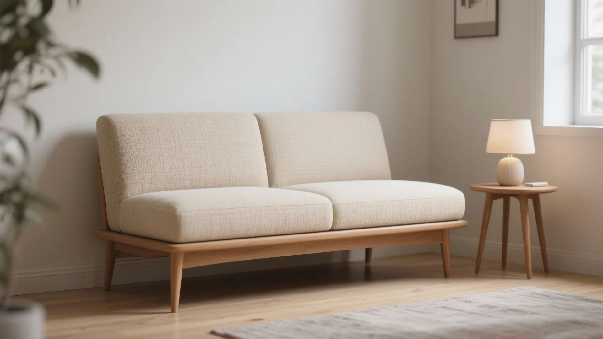 1. Choose a Slim-Profile Loveseat with Raised Legs