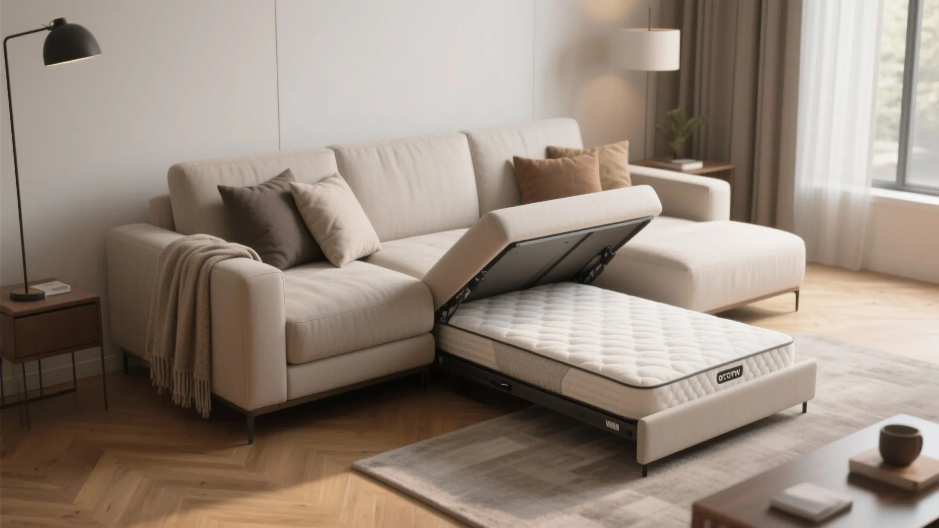 1. Slim-profile pull-out sleepers