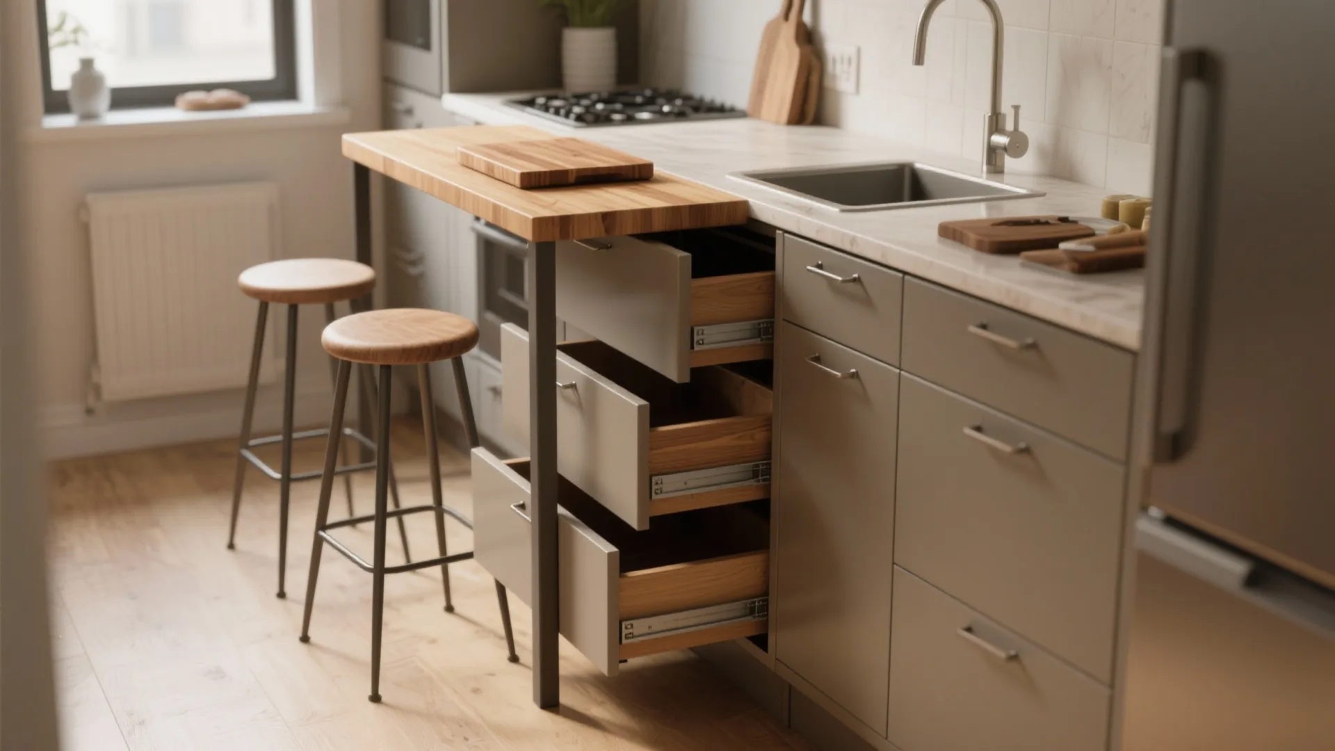 Slim Pull-Out Island for Max Storage