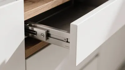 Modern Kitchen Drawer Mechanism with Soft-Close Feature