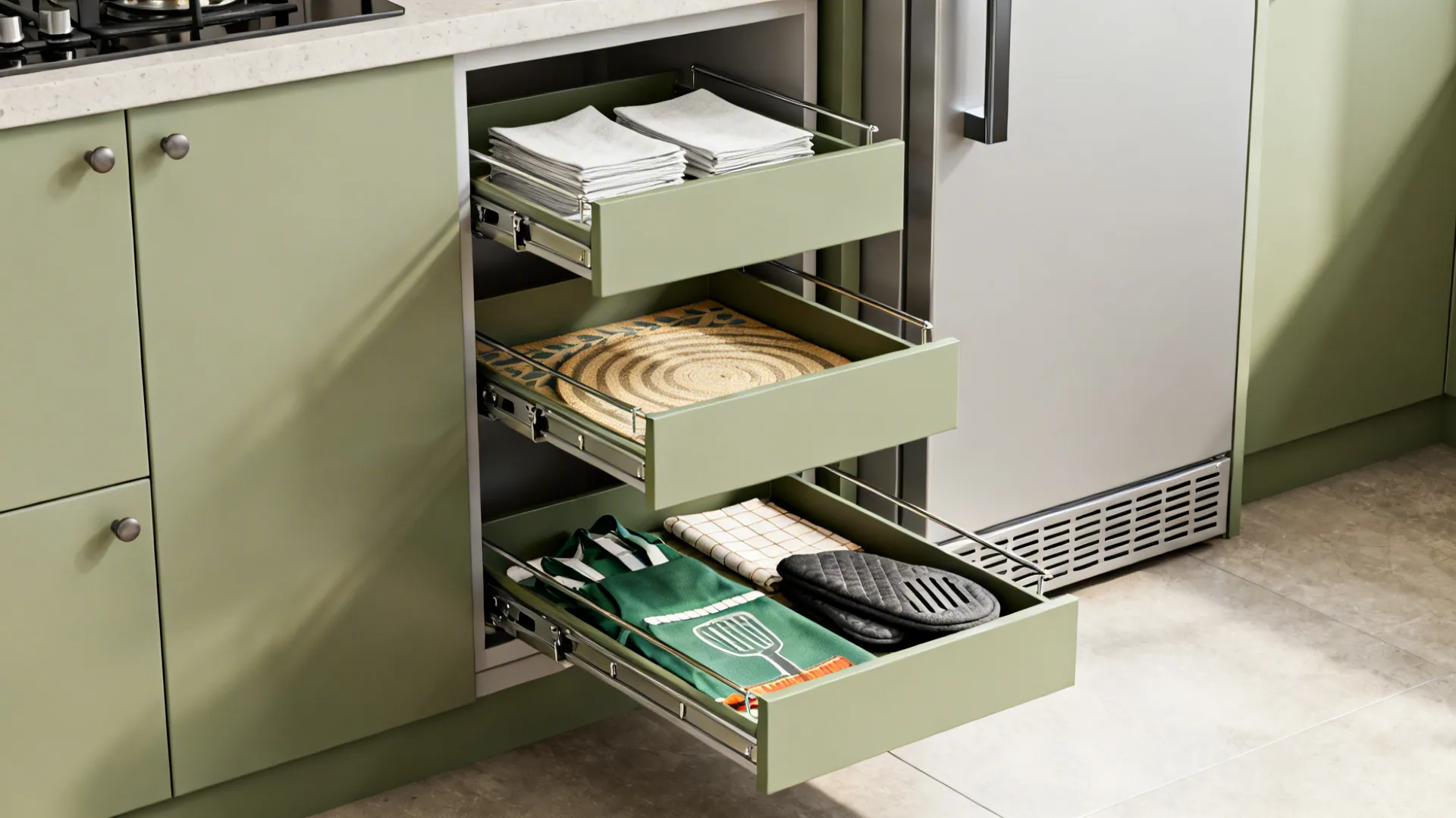 Slim Pantry Pull-Out for Linens