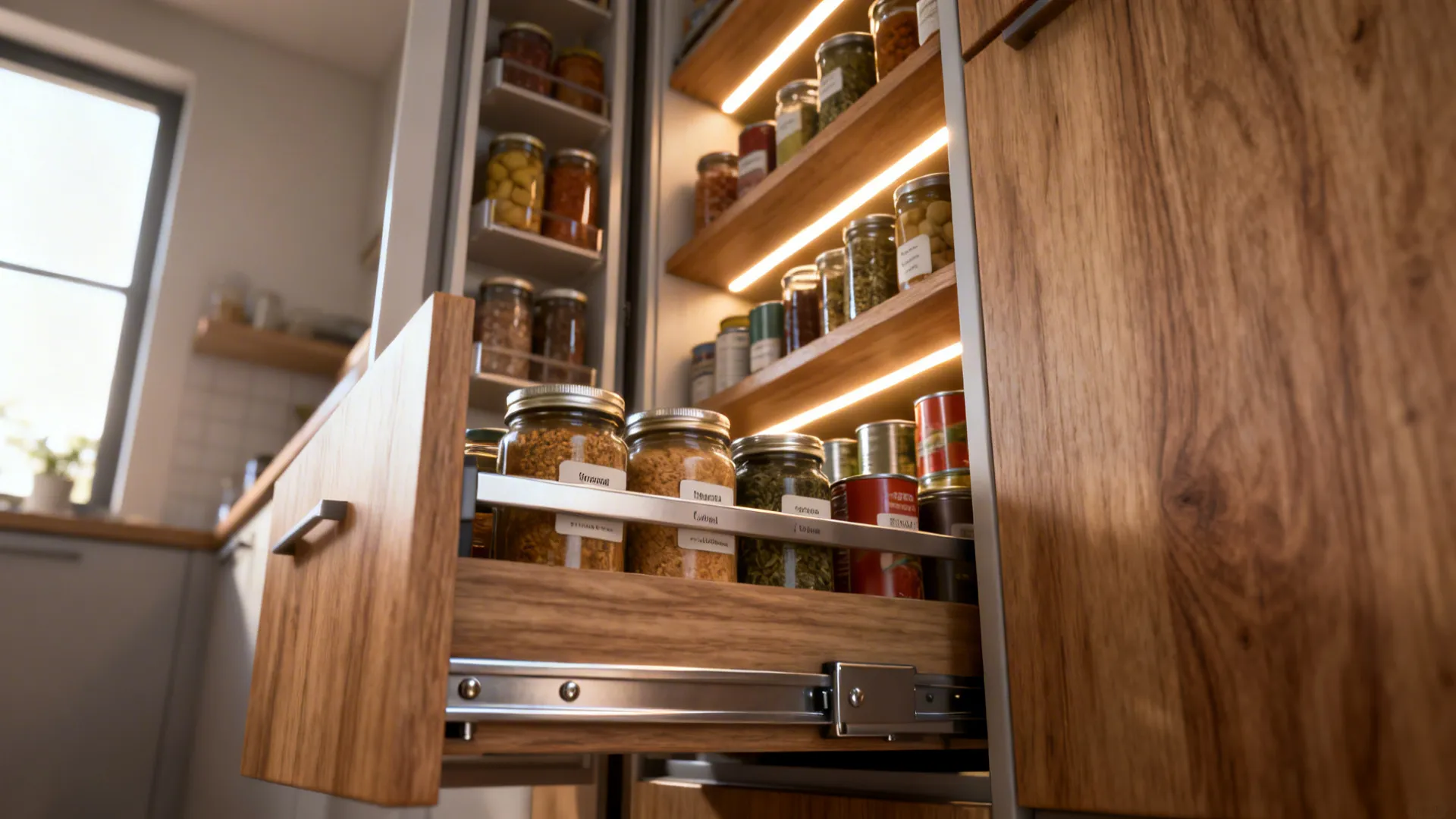 1. Pull-out pantry instead of a full cabinet