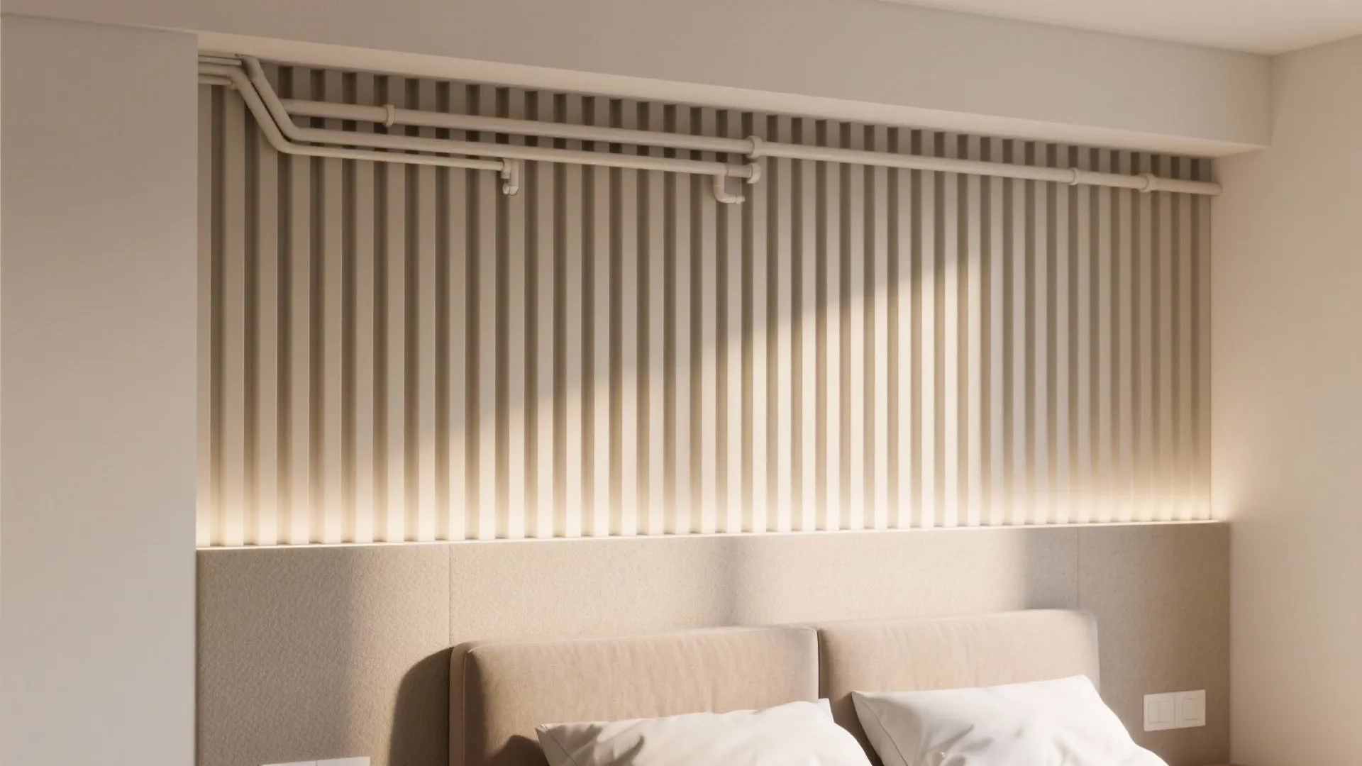 2) Slim PVC slats to add rhythm (and hide stuff)