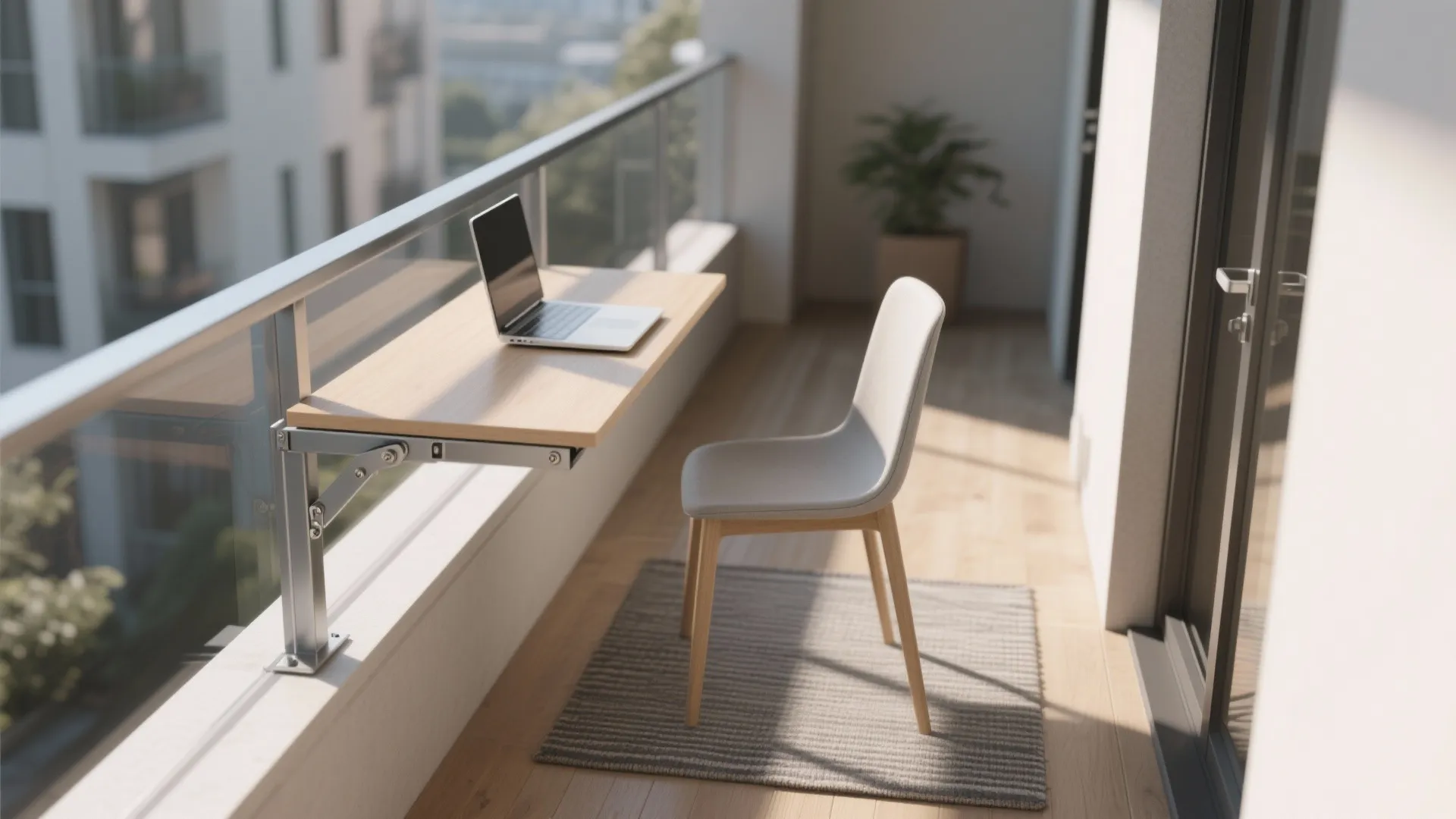 5) Slim Surfaces: Fold-Down Tables and Rail Desks