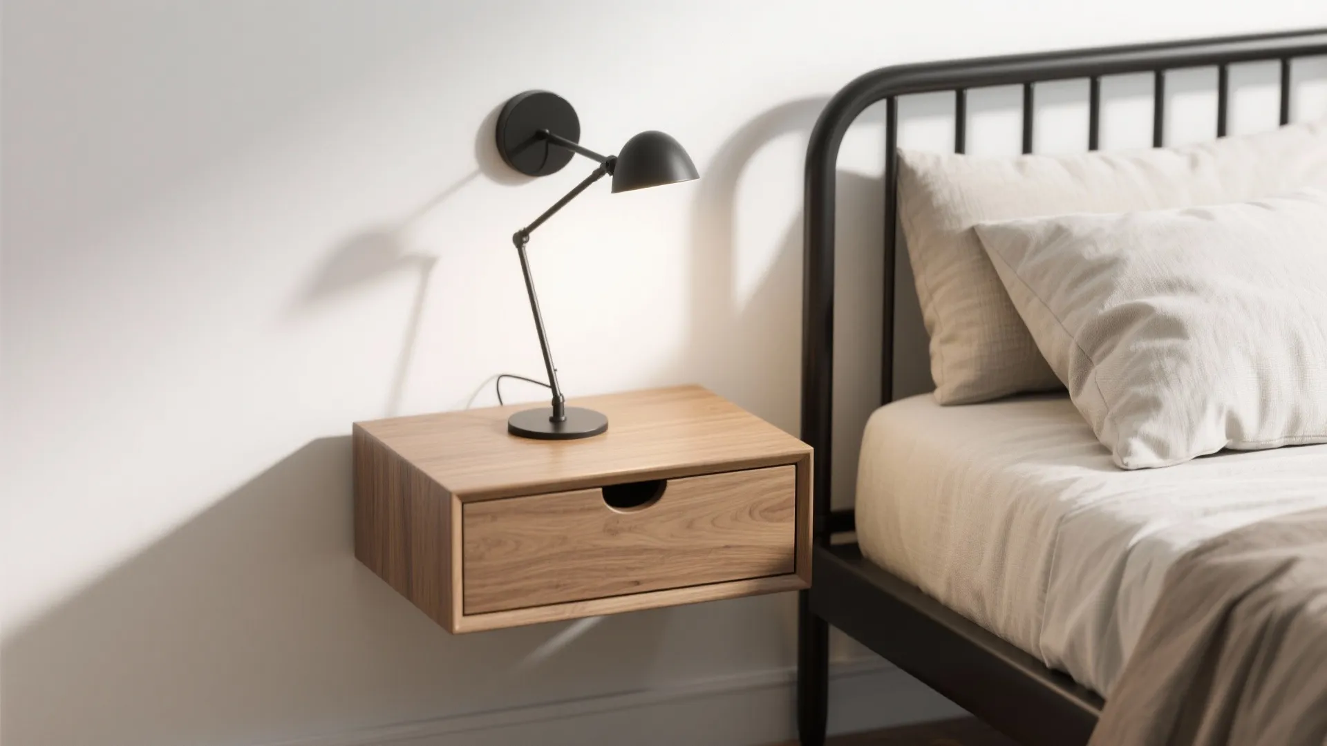 Slim-Rail Frame with Floating Nightstands