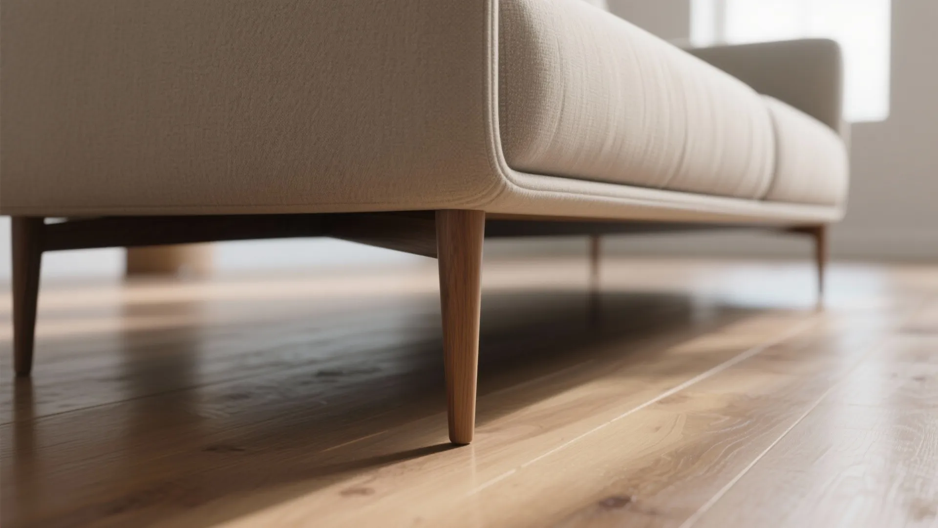 2. Slim-profile sofas with raised legs