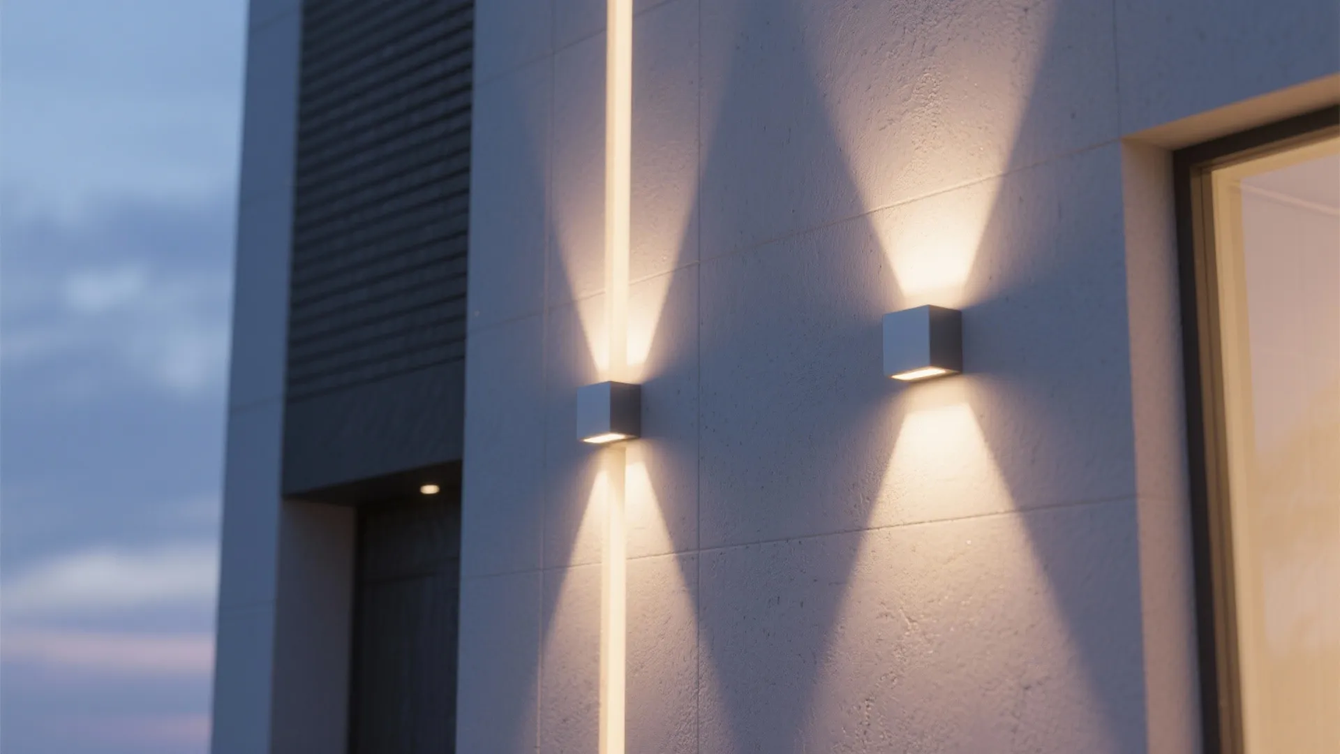 1. Slim Rectangle Sconces for Narrow Facades