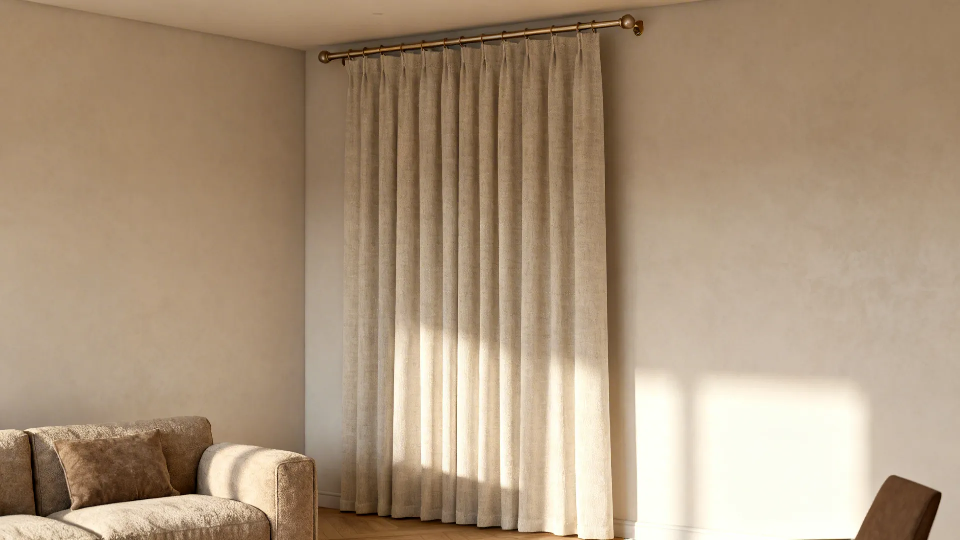 5. Minimalist Curtain Panels on a Slim Rod
