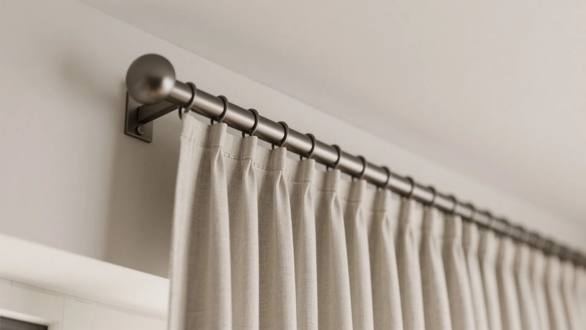 Slim Curtain Rods and Ceiling Mounts to Elevate Height
