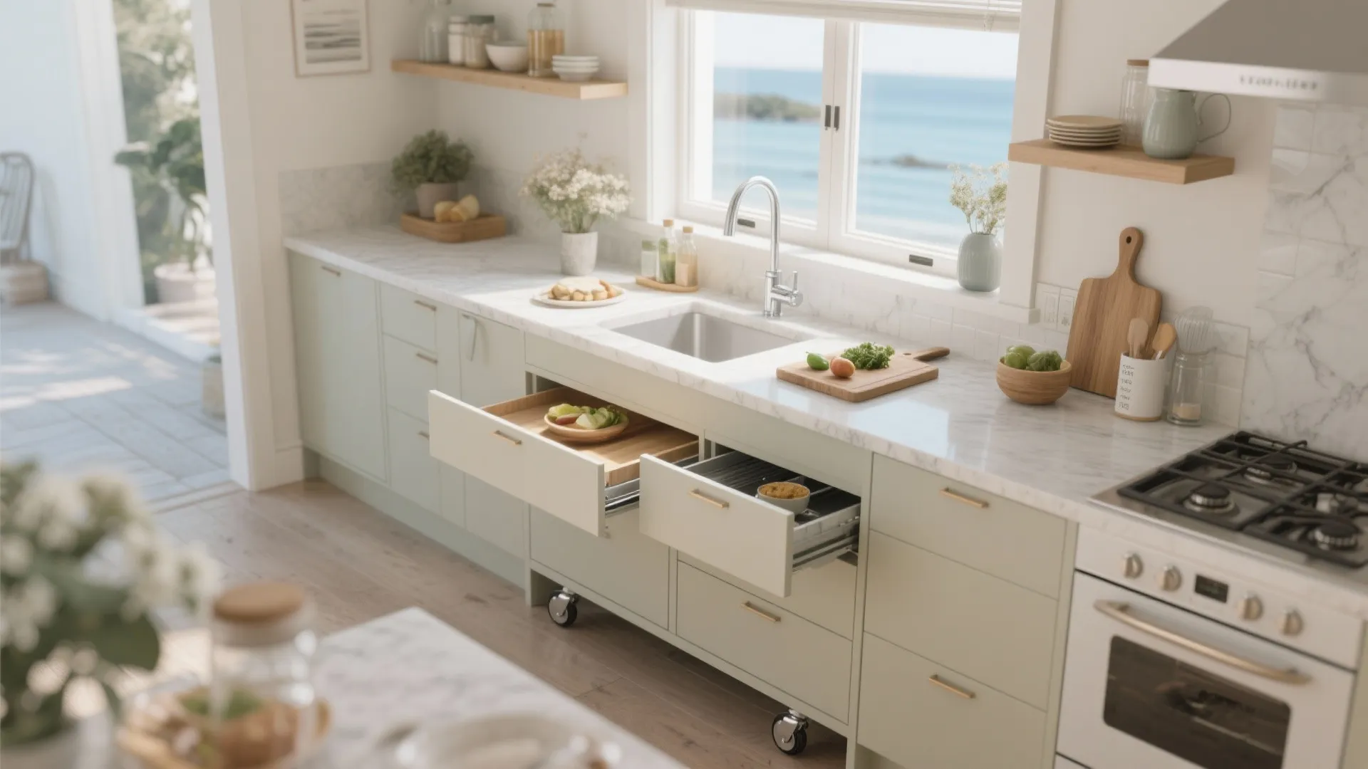 Compact Islands and Slide-Out Surfaces