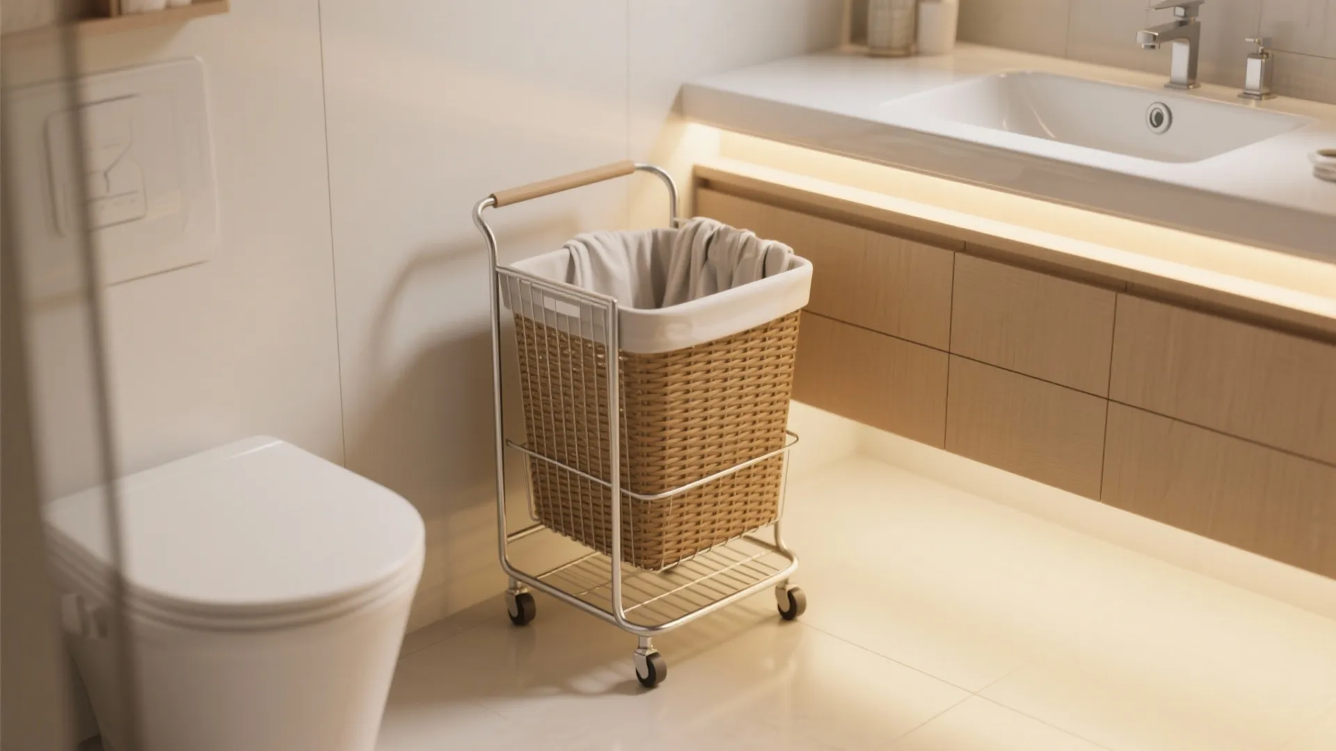 2. Slim Rolling Cart Basket
