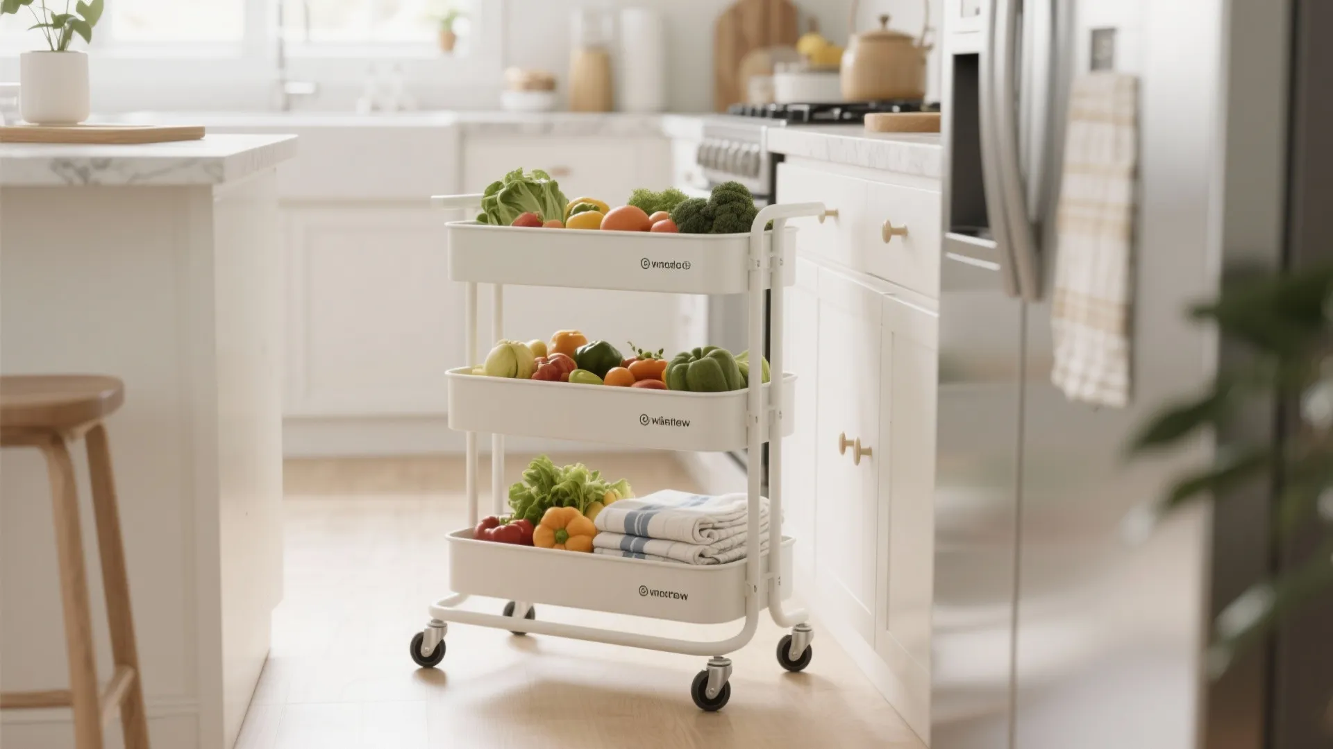 8. Install slim rolling carts