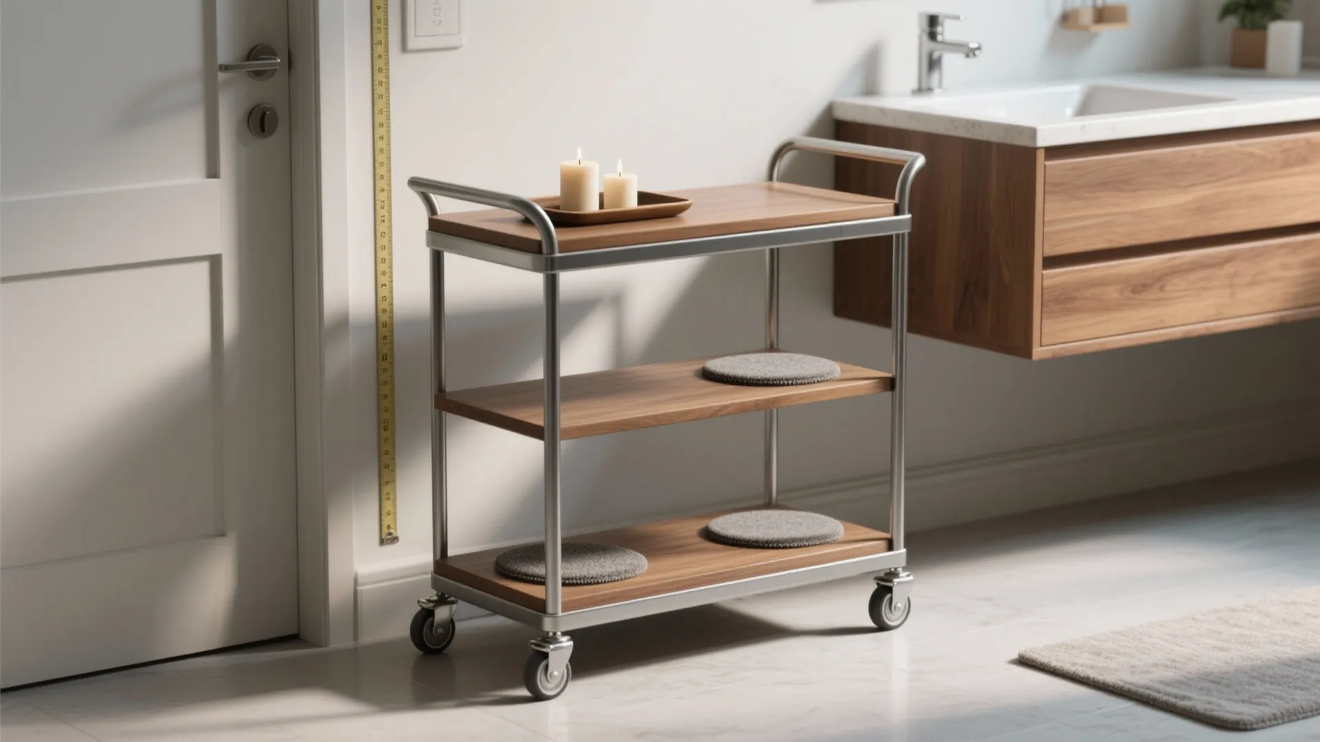 4. Slim Rolling Cart as Mobile Table