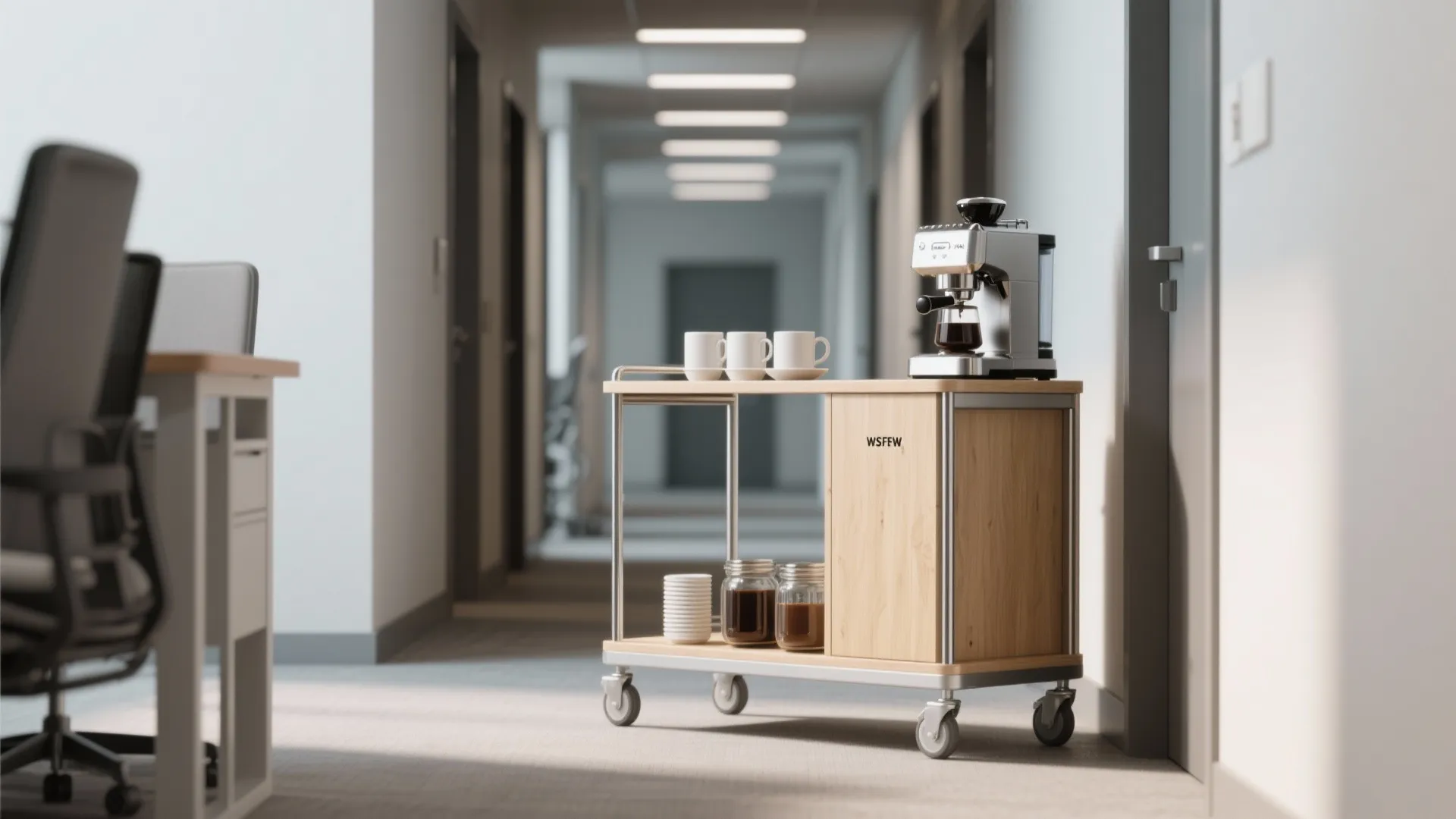 1. Slim Rolling Coffee Cart