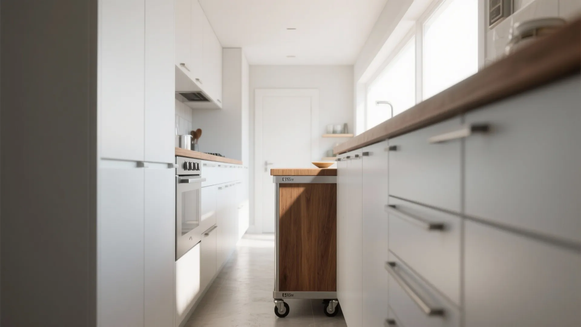 2. Slim, Movable Kitchen Islands
