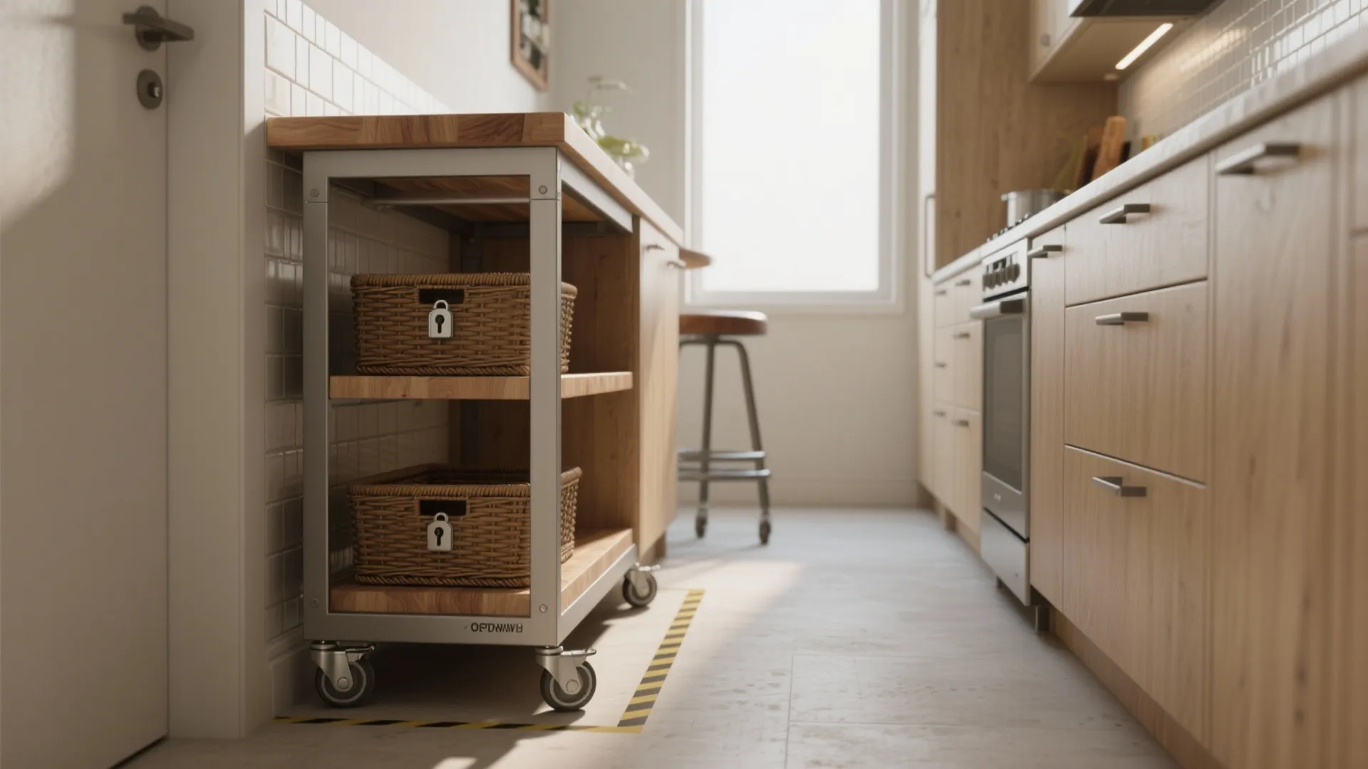 1. Slim rolling island (mobile prep cart)