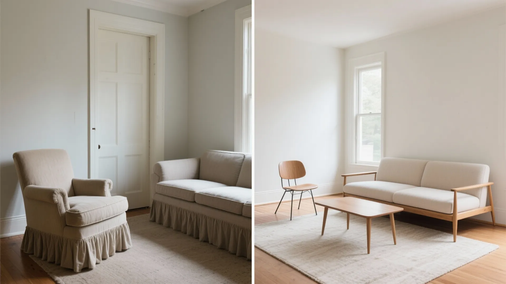 Low-profile seating with exposed legs