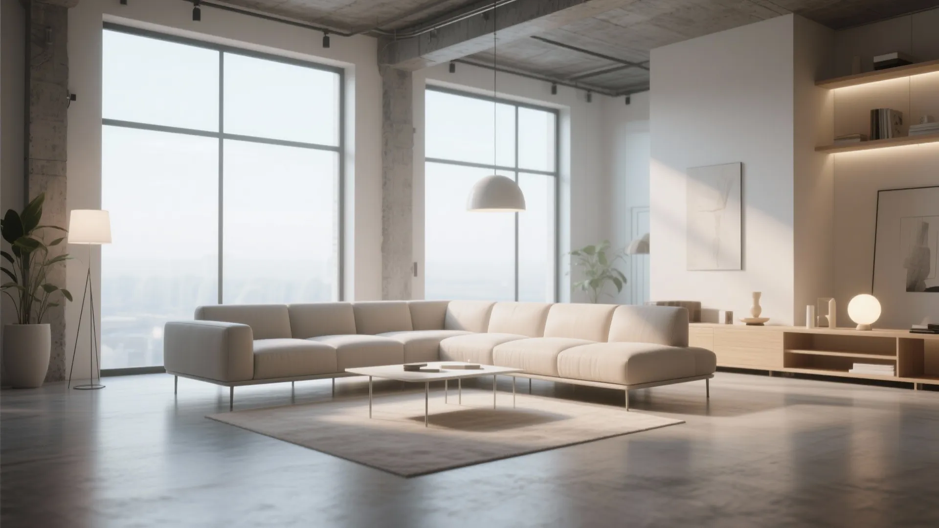 7. Slim-Profile Sectional with Tall Legs