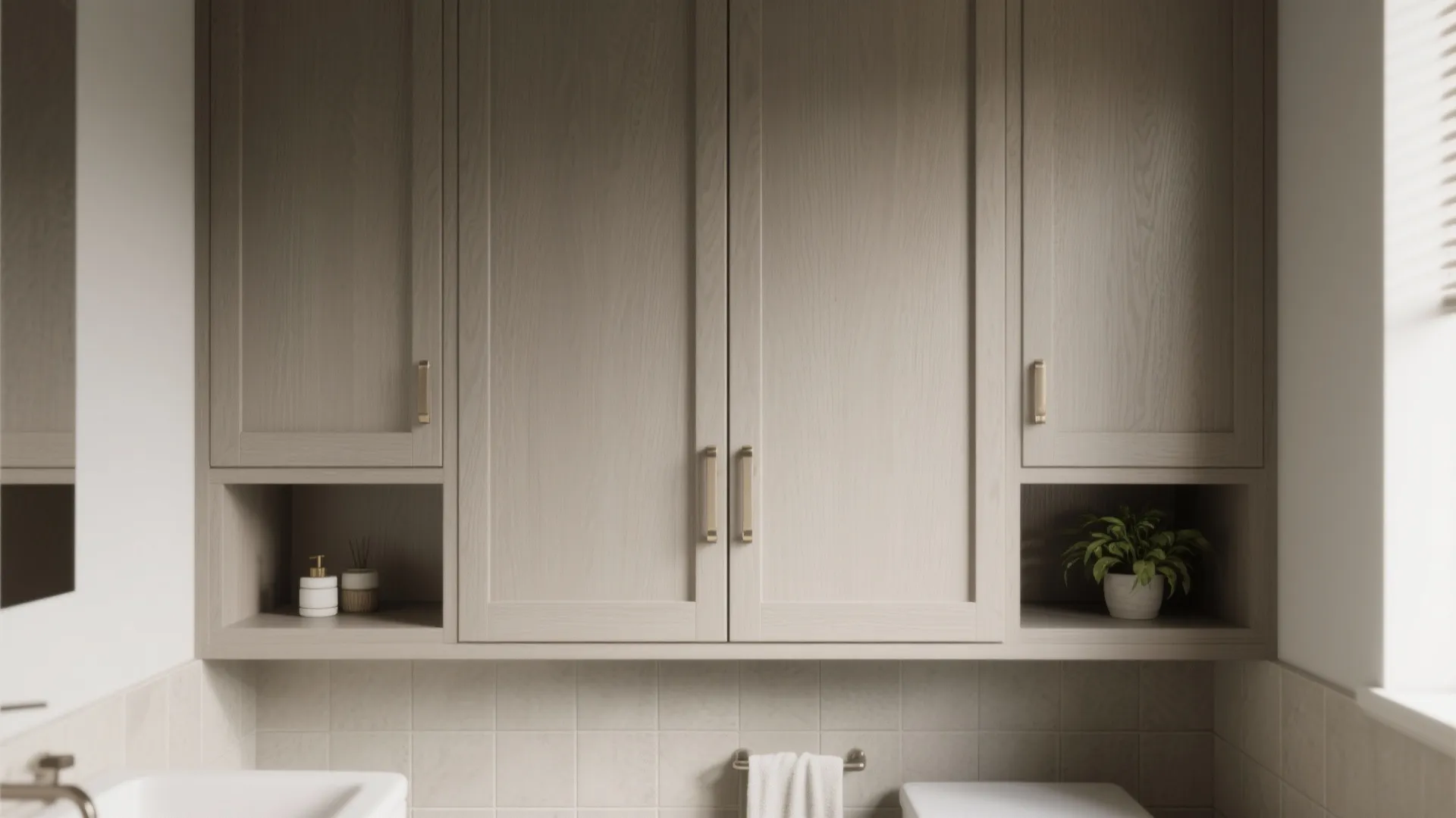 4. Shaker Swing Doors with Slim Clearance