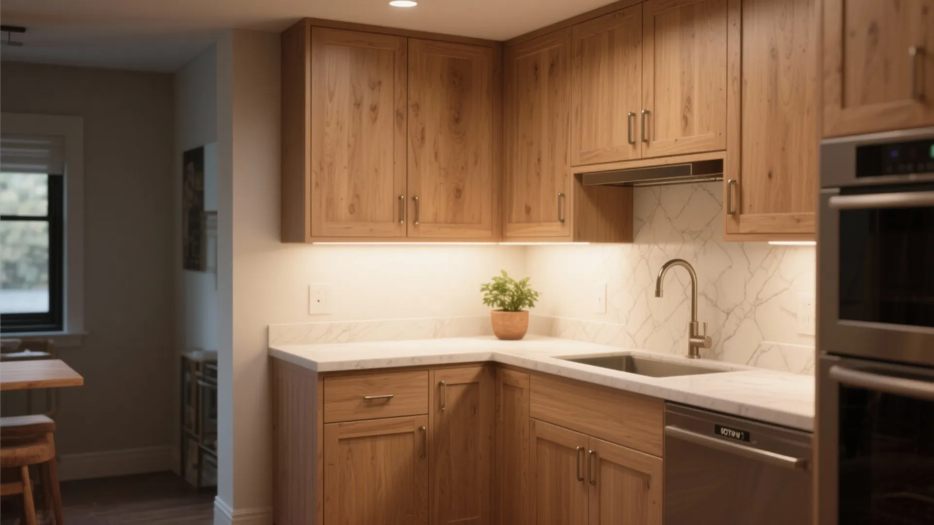 3. Slim-profile oak shaker doors