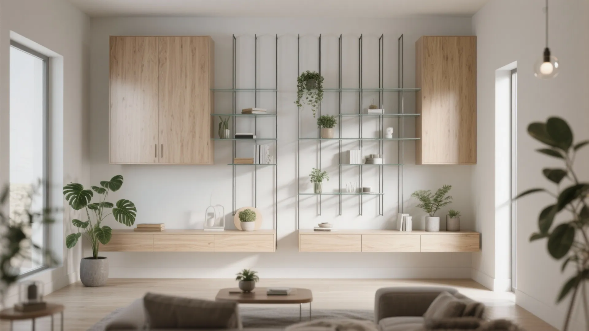 4. Slim-profile shelving and floating units