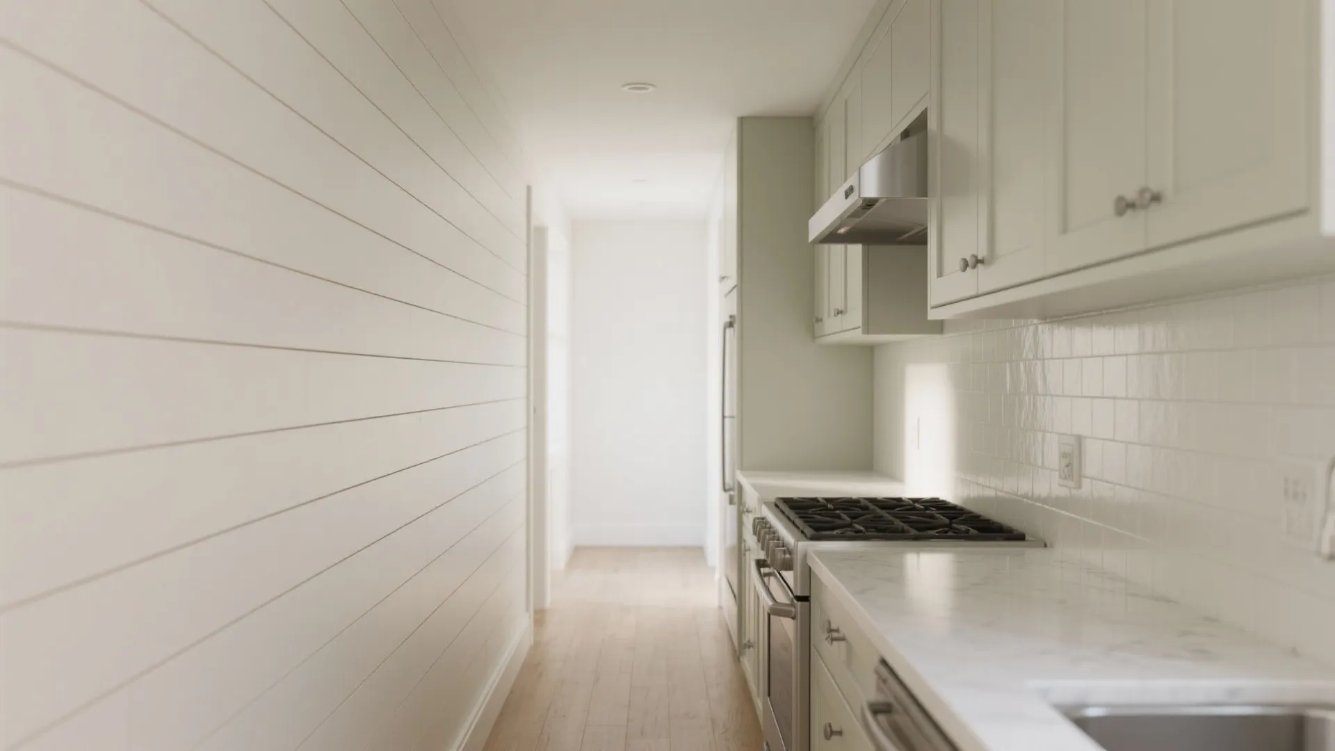 Shiplap feature wall with slim profiles