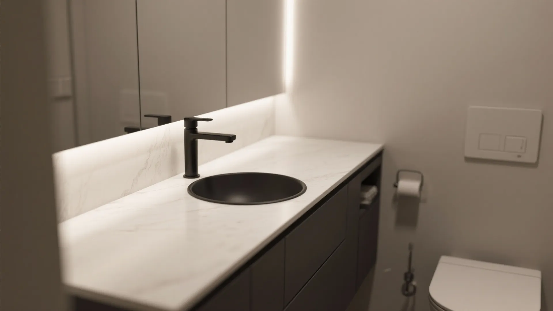 2. Slim single-lever for tiny vanities